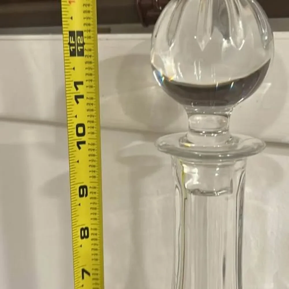 Vintage Cut Crystal Decanter with Stopper 13”